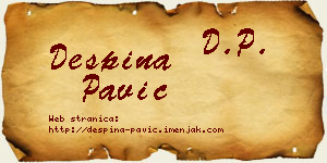 Despina Pavić vizit kartica